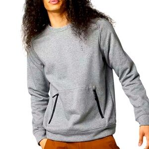 Fox Racing Base Over Water Resistant Crew Gray Sweatshirt Zipper pocket Size M